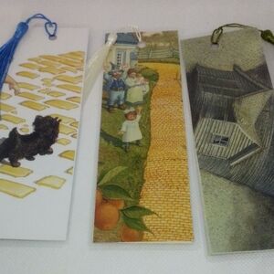 Wizard of oz Set of 3 Illustrated Bookmarkers Handmade NEW